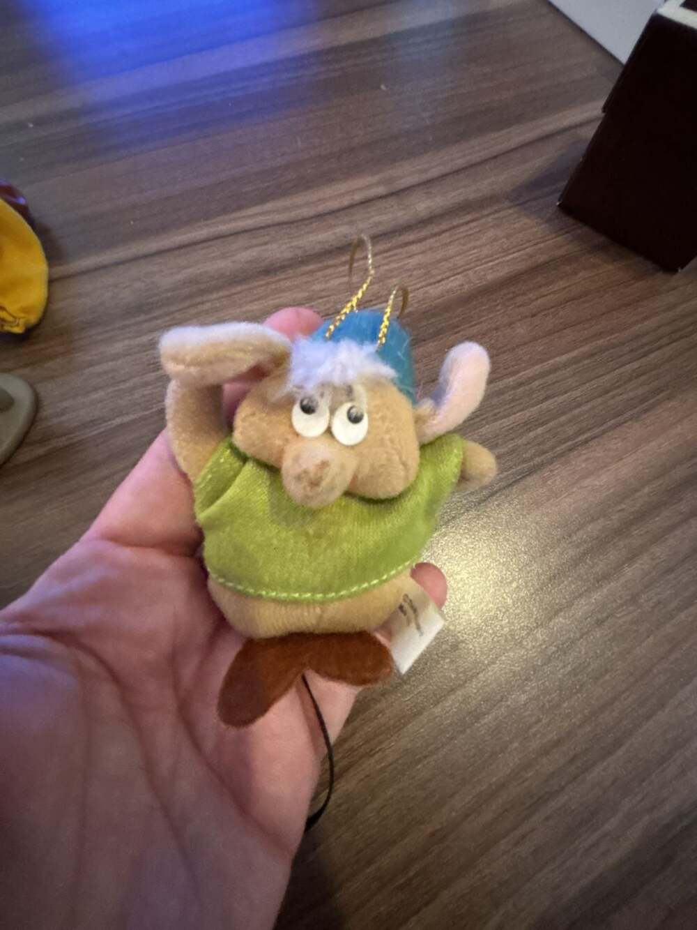 Vintage Disney Cinderella Jaq Mouse Plush Christmas Ornament